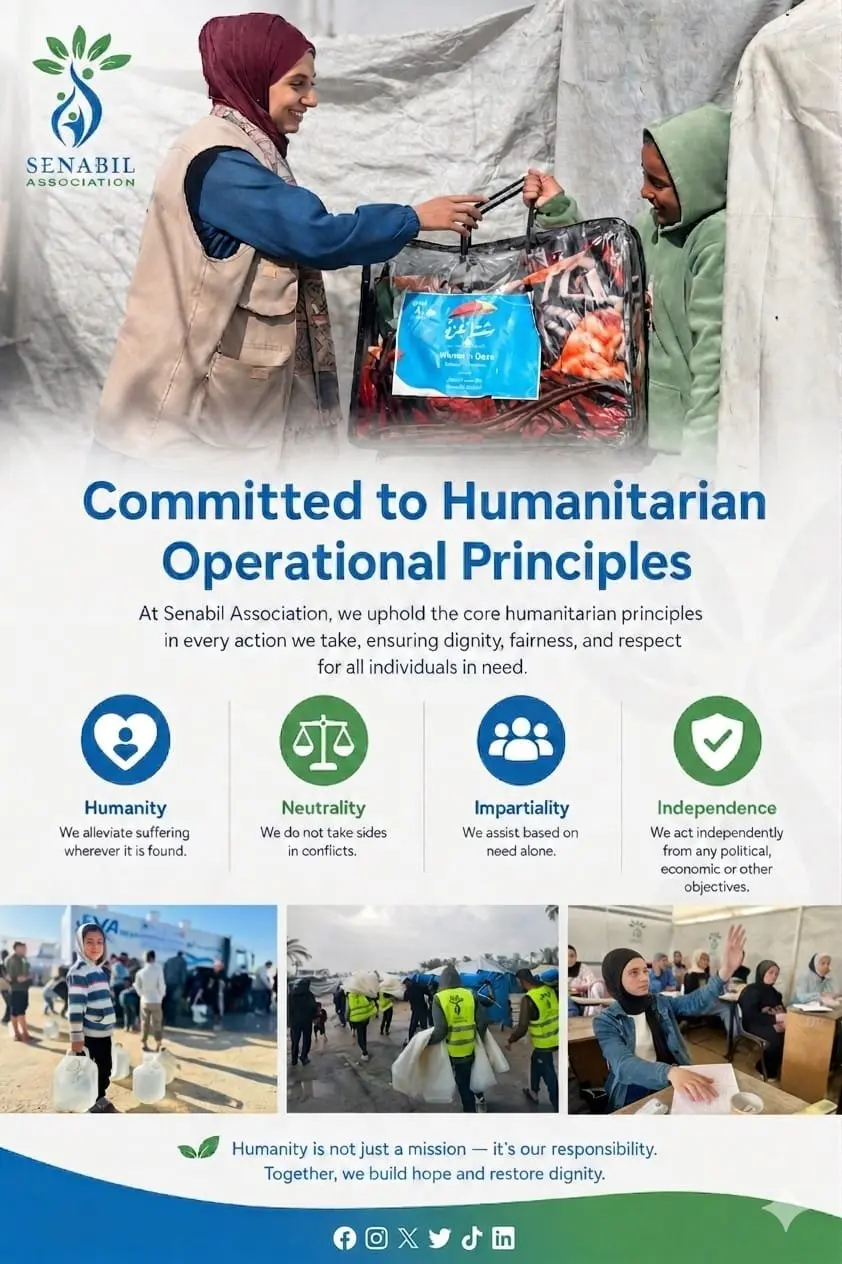 Senabil Association Announces Its Official Commitment to the Joint Operating Principles (JOPs) for Humanitarian Action in Gaza