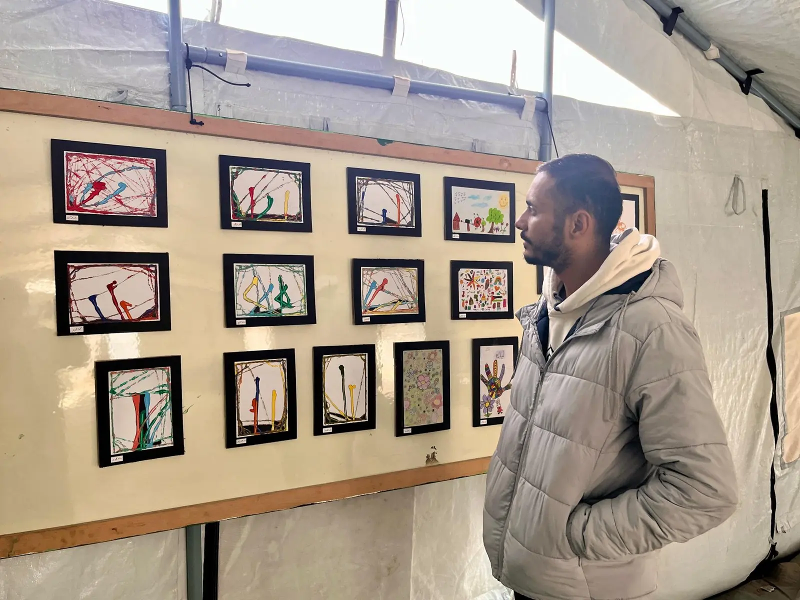 Senabil Association Organizes Children's Art Exhibition as Part of Psychosocial Support Activities in Deir Al-Balah
