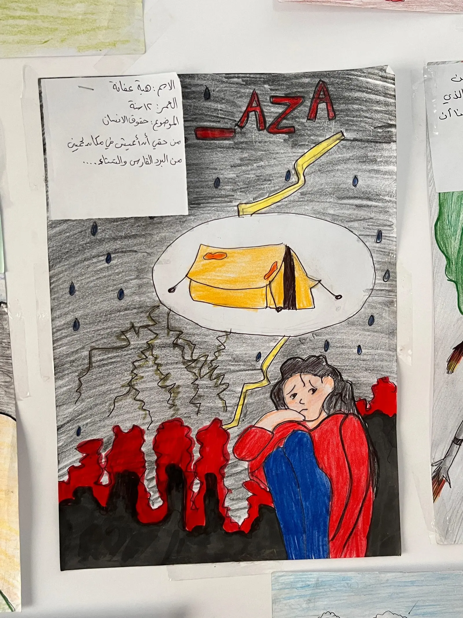 اختتام مشروع الدعم النفسي للطلبة من خلال تنظيم معرض فني لرسوماتهم بالشراكة بين مؤسسة السنابل ومؤسسة قلب غزة